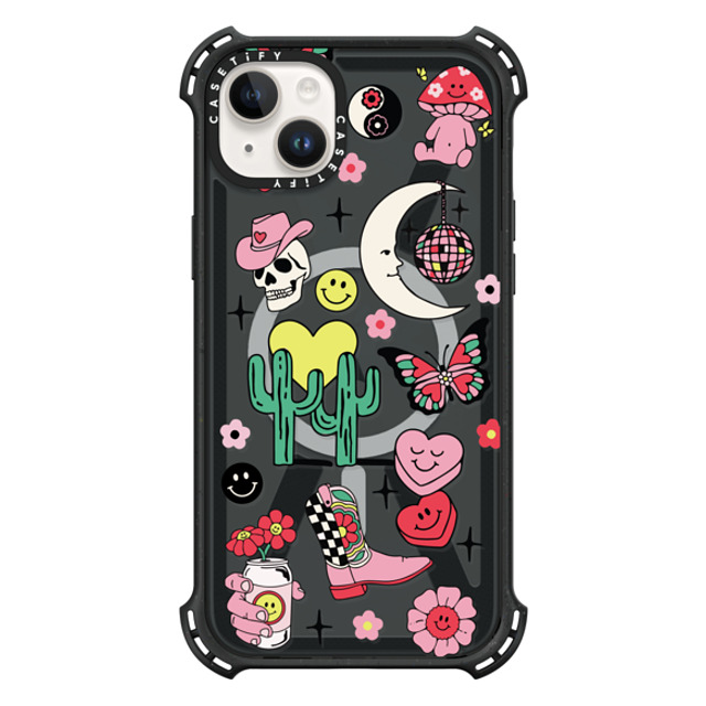 Kira Cyan x CASETiFY iPhone 14 Plus ケース Sticker,Floral Triple Black バウンスケース Tattoo Flash Mother's Day Kira Cyan x CASETiFY iPhone 14 Plus ケース Sticker,Floral Triple Black バウンスケース Tattoo Flash Mother's Day