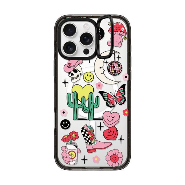 Kira Cyan x CASETiFY iPhone 16 Pro Max ケース ブラック インパクトリングスタンドケース MagSafe対応 Tattoo Flash