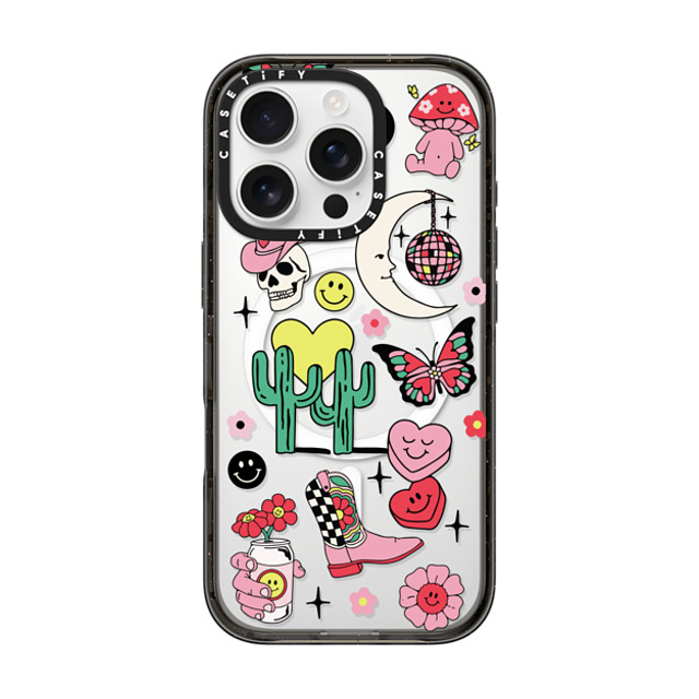 Kira Cyan x CASETiFY iPhone 16 Pro ケース ブラック インパクトケース MagSafe対応 Tattoo Flash