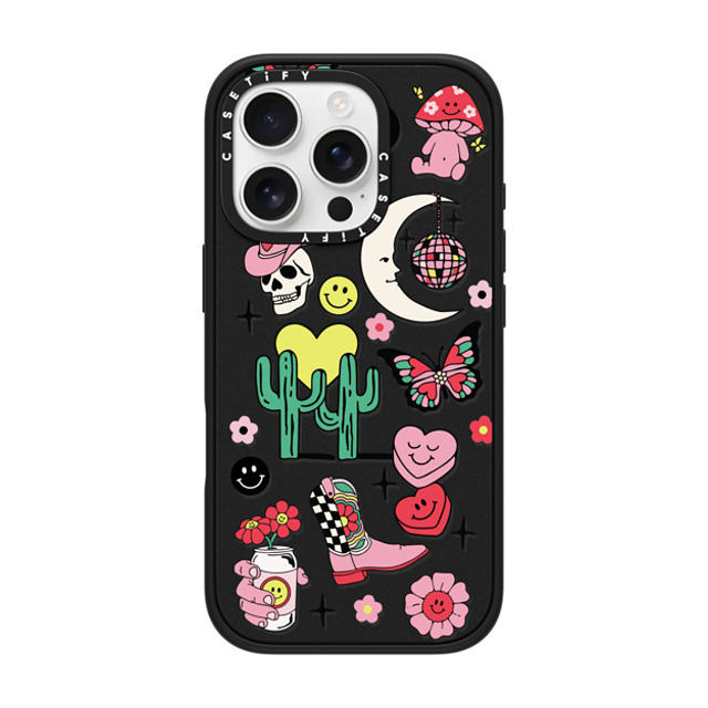 Kira Cyan x CASETiFY iPhone 16 Pro ケース マットブラック インパクトケース Tattoo Flash