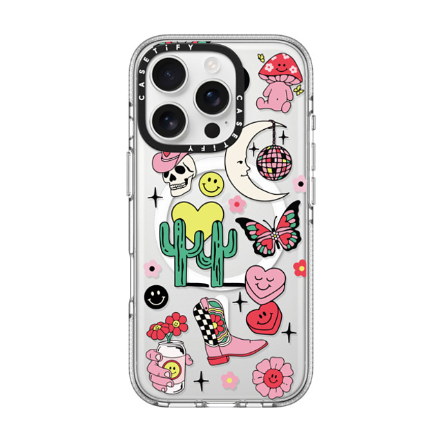 Kira Cyan x CASETiFY iPhone 16 Pro ケース クリア クリア ケース MagSafe対応 Tattoo Flash