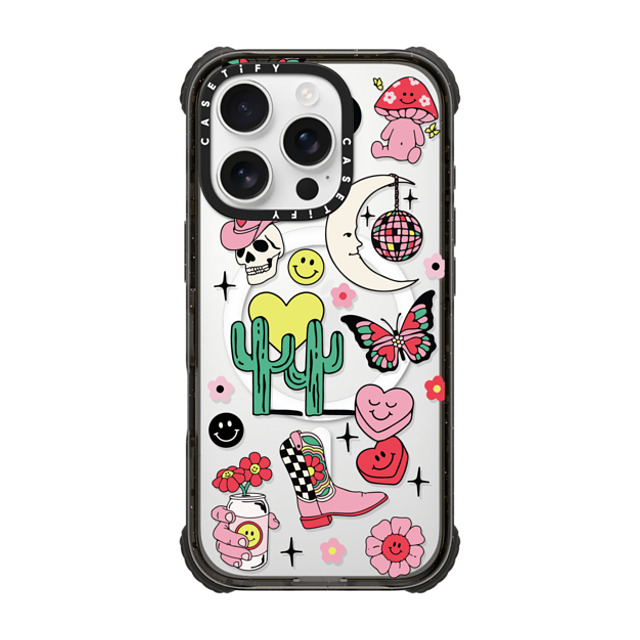 Kira Cyan x CASETiFY iPhone 16 Pro Case Black ウルトラ インパクトケース MagSafe 対応 Tattoo Flash Kira Cyan x CASETiFY iPhone 16 Pro Case Black ウルトラ インパクトケース MagSafe 対応 Tattoo Flash
