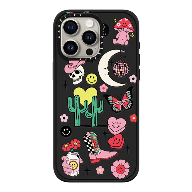 Kira Cyan x CASETiFY iPhone 15 Pro Max ケース マットブラック インパクトケース MagSafe対応 Tattoo Flash