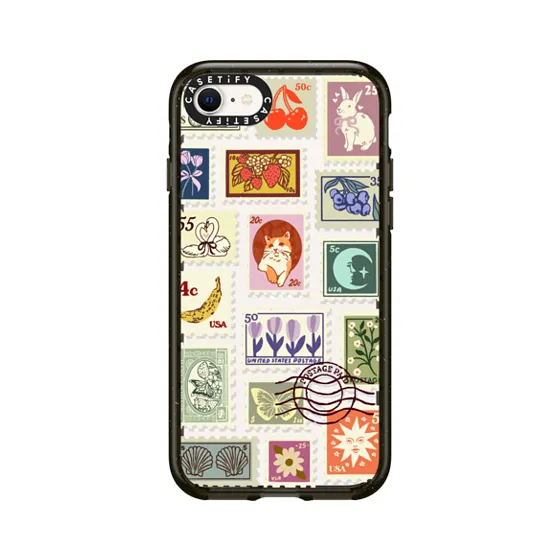 Impact iPhone SE (2022) Case - Spooky Halloween friends. Cat, pumpkin, spider, ghost and skeleton