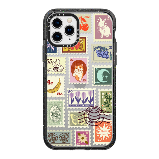 Kira Cyan x CASETiFY iPhone 11 Pro ケース ブラック インパクトケース Stamp Collection