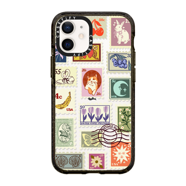 Kira Cyan x CASETiFY iPhone 12 mini ケース ブラック インパクトケース Stamp Collection