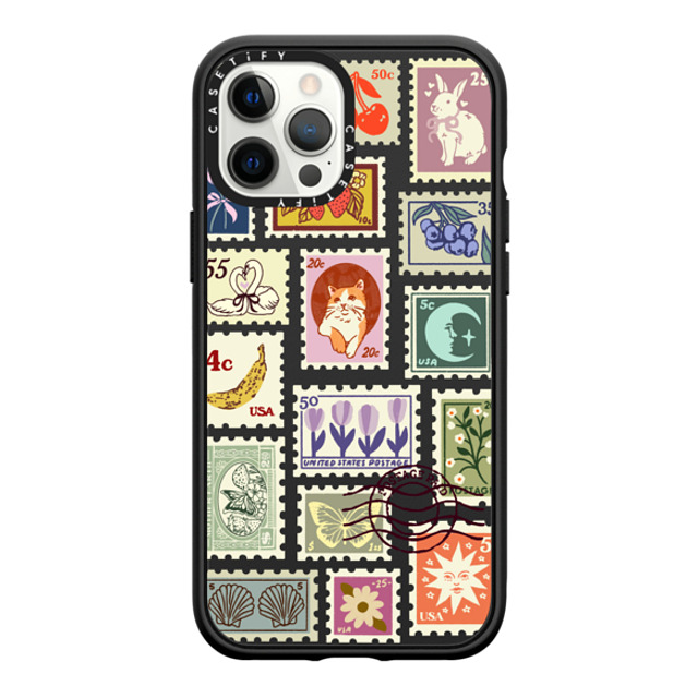 Kira Cyan x CASETiFY iPhone 12 Pro Max ケース マットブラック インパクトケース Stamp Collection