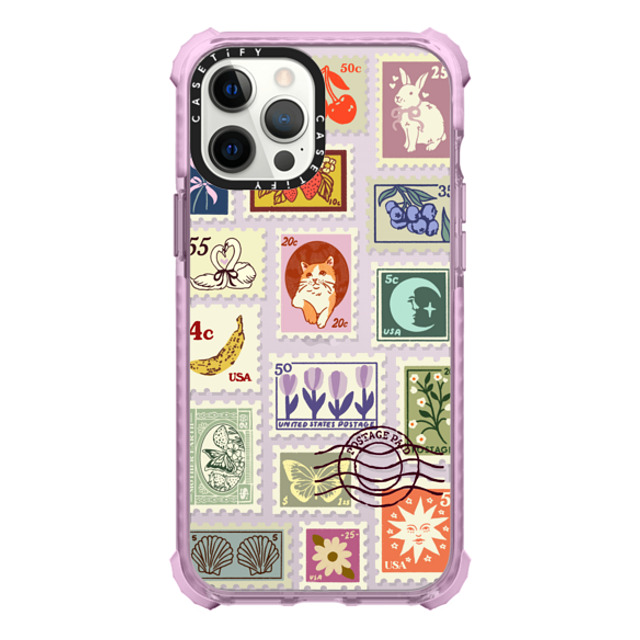 Kira Cyan x CASETiFY iPhone 12 Pro Max Case パープル ウルトラインパクトケース Stamp Collection Kira Cyan x CASETiFY iPhone 12 Pro Max Case パープル ウルトラインパクトケース Stamp Collection