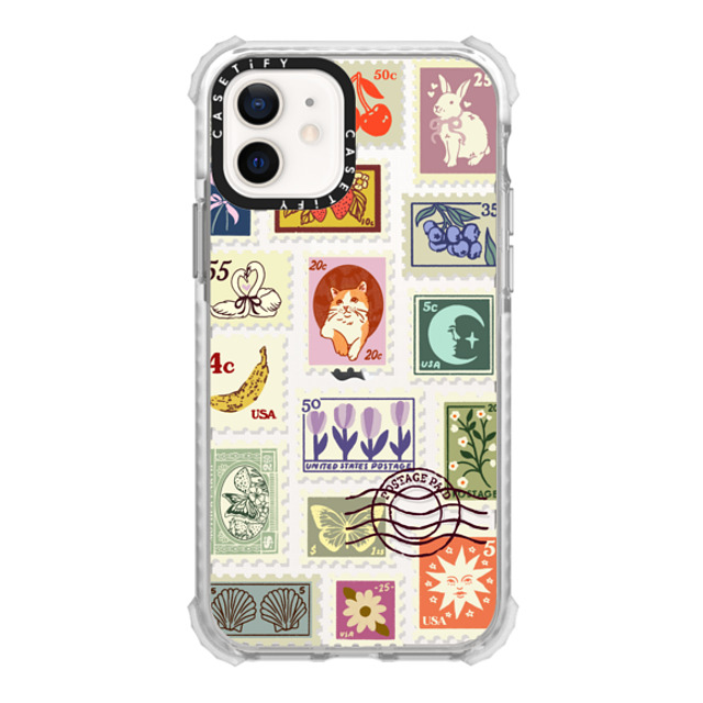 Kira Cyan x CASETiFY iPhone 12 ケース Glossy Frost ウルトラインパクトケース Stamp Collection