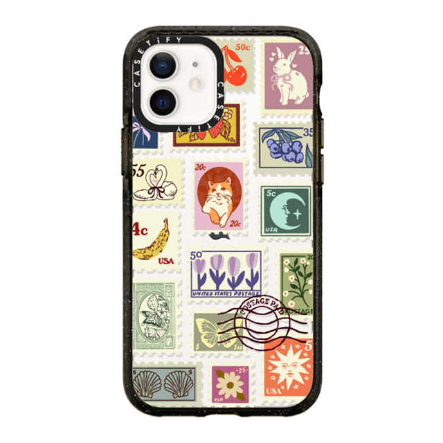 Kira Cyan x CASETiFY iPhone 12 ケース ブラック インパクトケース Stamp Collection