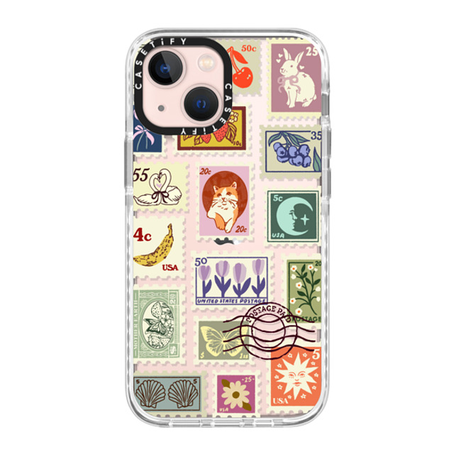 Kira Cyan x CASETiFY iPhone 13 Mini ケース Glossy Frost インパクトケース Stamp Collection