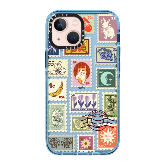 Kira Cyan x CASETiFY iPhone 13 Mini ケース Sierra Blue インパクトケース Stamp Collection