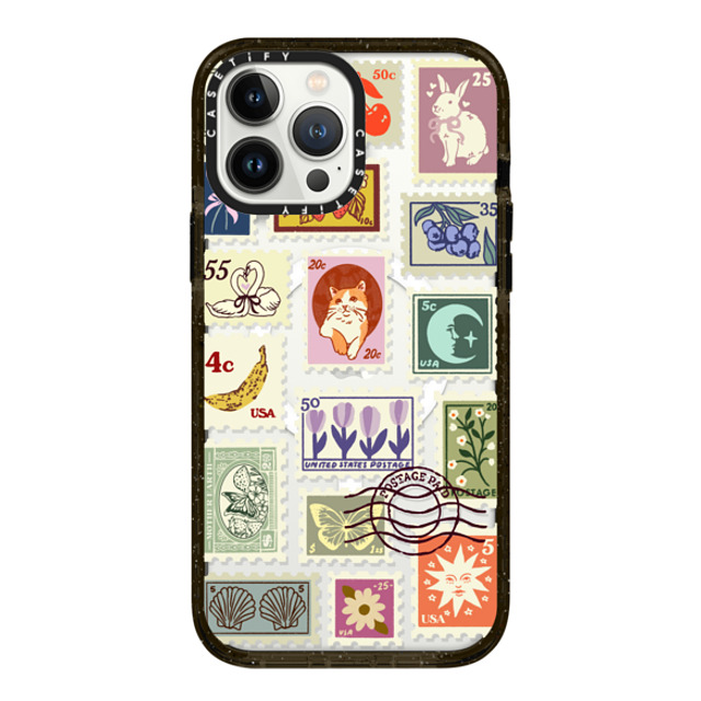 Kira Cyan x CASETiFY iPhone 13 Pro Max ケース ブラック インパクトケース MagSafe対応 Stamp Collection