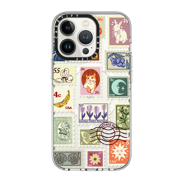 Kira Cyan x CASETiFY iPhone 13 Pro ケース クリア クリア ケース MagSafe対応 Stamp Collection