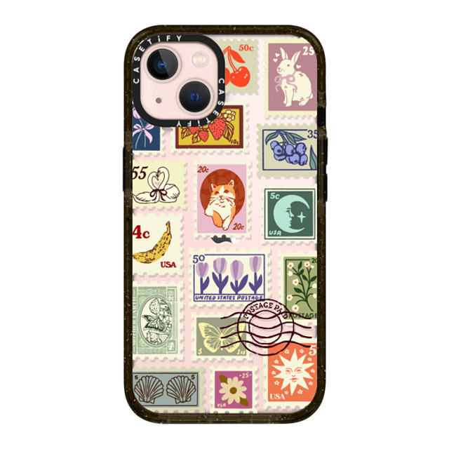 Kira Cyan x CASETiFY iPhone 13 ケース ブラック インパクトケース Stamp Collection