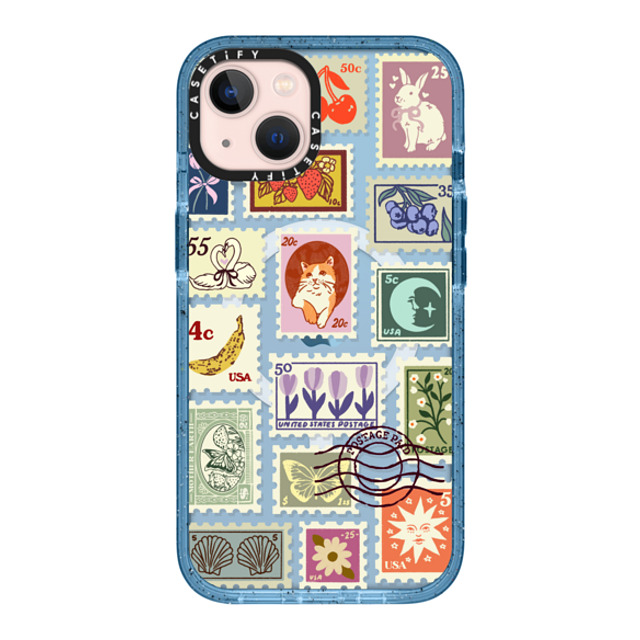 Kira Cyan x CASETiFY iPhone 13 Case Cat,Floral ベイビーブルー Impact Case MagSafe Compatible Stamp Collection Mother's Day Kira Cyan x CASETiFY iPhone 13 Case Cat,Floral ベイビーブルー Impact Case MagSafe Compatible Stamp Collection Mother's Day