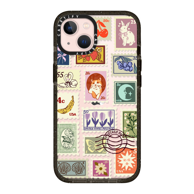 Kira Cyan x CASETiFY iPhone 13 ケース Cat,Floral ブラック インパクトケース Stamp Collection Mother's Day Kira Cyan x CASETiFY iPhone 13 ケース Cat,Floral ブラック インパクトケース Stamp Collection Mother's Day