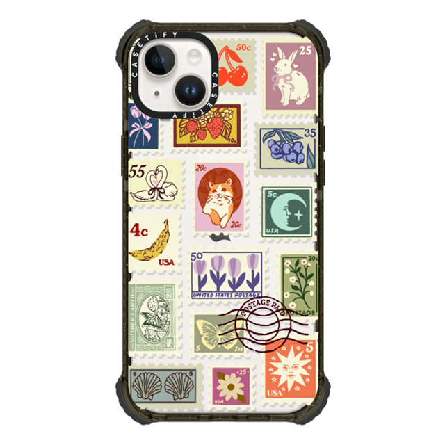 Kira Cyan x CASETiFY iPhone 14 Plus ケース ブラック ウルトラインパクトケース Stamp Collection