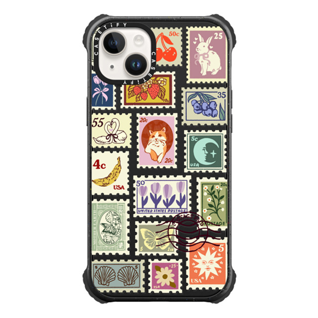 Kira Cyan x CASETiFY iPhone 14 Plus Case Matte Black ウルトラインパクトケース Stamp Collection Kira Cyan x CASETiFY iPhone 14 Plus Case Matte Black ウルトラインパクトケース Stamp Collection