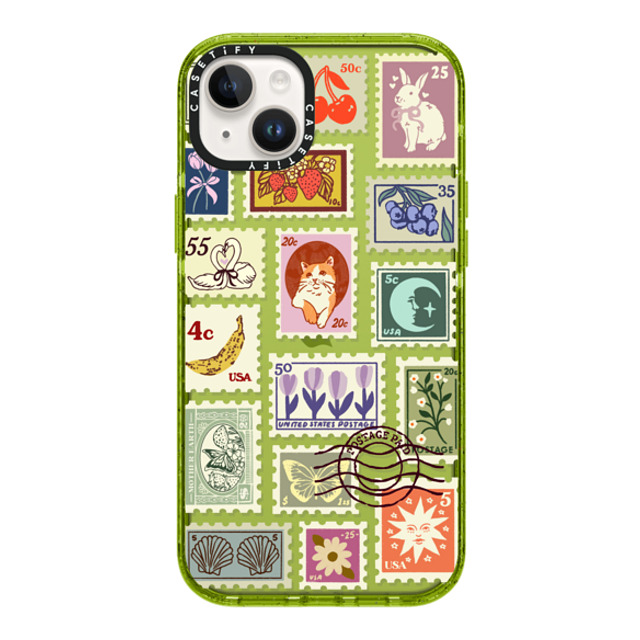 Kira Cyan x CASETiFY iPhone 14 Plus ケース Kiwi インパクトケース Stamp Collection