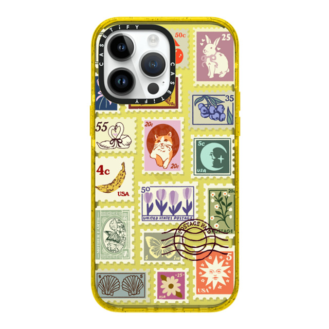 Kira Cyan x CASETiFY iPhone 14 Pro Max Case イエロー Impact Case Stamp Collection Kira Cyan x CASETiFY iPhone 14 Pro Max Case イエロー Impact Case Stamp Collection