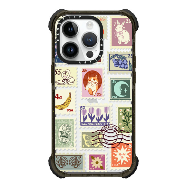 Kira Cyan x CASETiFY iPhone 14 Pro ケース ブラック ウルトラインパクトケース Stamp Collection