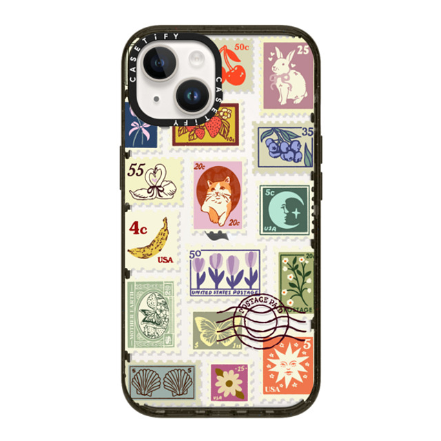 Kira Cyan x CASETiFY iPhone 14 ケース ブラック インパクトケース Stamp Collection