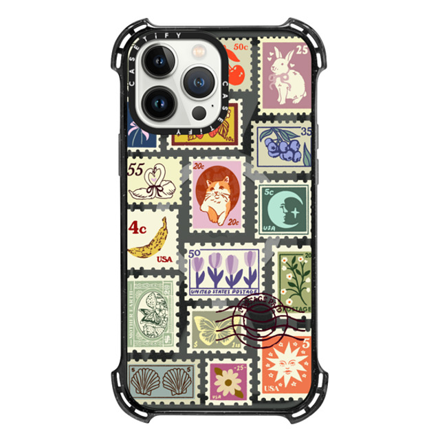 Kira Cyan x CASETiFY iPhone 13 Pro Max Case Cat,Floral Triple Black バウンスケース Stamp Collection Mother's Day Kira Cyan x CASETiFY iPhone 13 Pro Max Case Cat,Floral Triple Black バウンスケース Stamp Collection Mother's Day