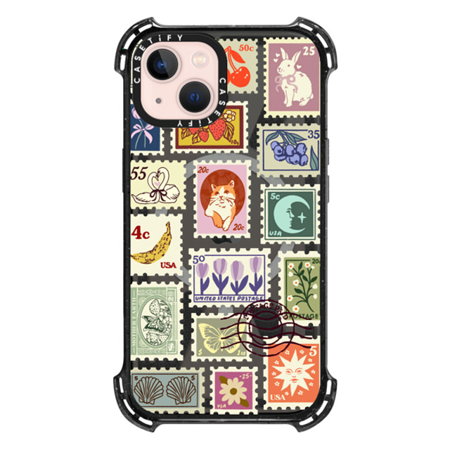 Kira Cyan x CASETiFY iPhone 13 ケース Triple Black バウンスケース Stamp Collection