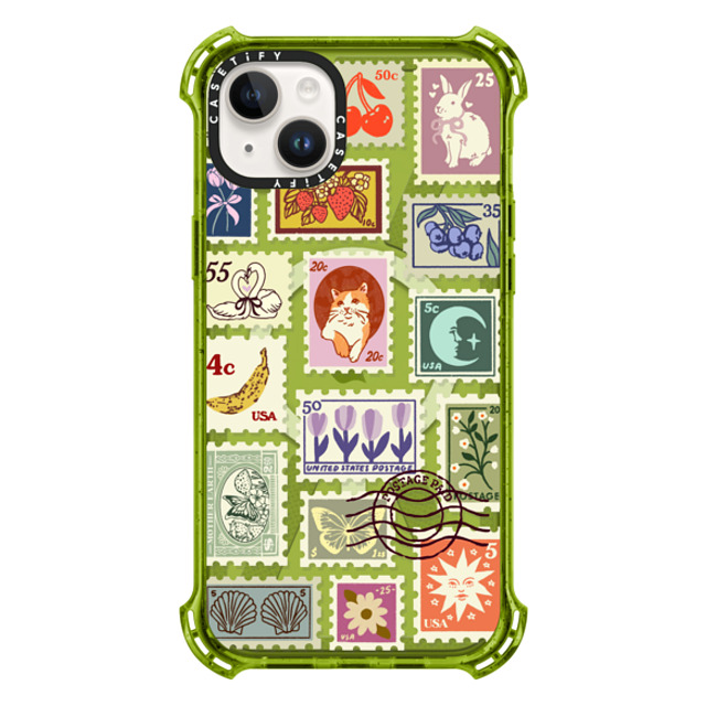 Kira Cyan x CASETiFY iPhone 14 Plus ケース Kiwi バウンスケース Stamp Collection