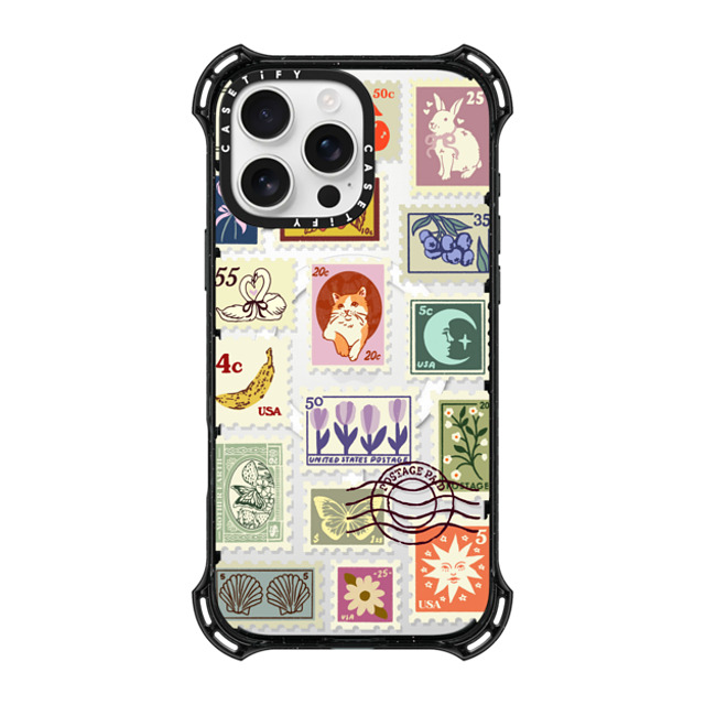 Kira Cyan x CASETiFY iPhone 16 Pro Max ケース ブラック バウンスケース Stamp Collection