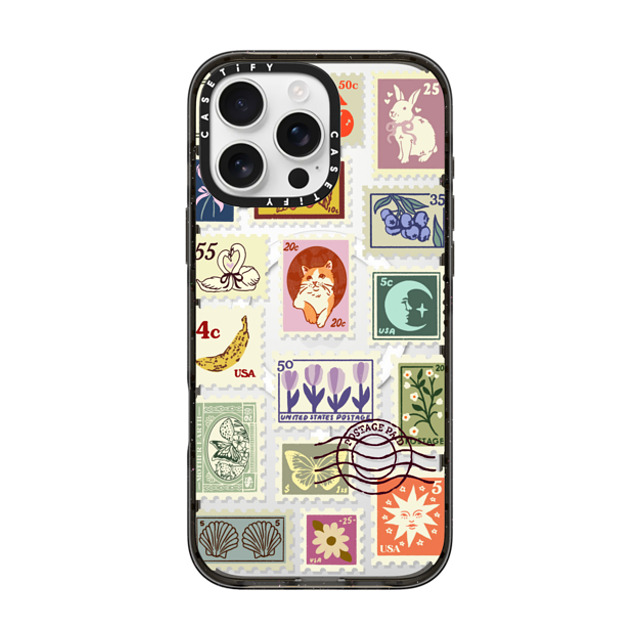 Kira Cyan x CASETiFY iPhone 16 Pro Max ケース ブラック インパクトケース MagSafe対応 Stamp Collection