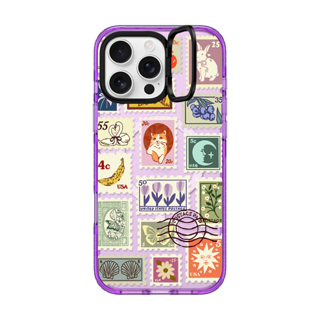 Kira Cyan x CASETiFY iPhone 16 Pro Max ケース Cat,Floral パープル インパクトリングスタンドケース MagSafe対応 Stamp Collection Father's Day Kira Cyan x CASETiFY iPhone 16 Pro Max ケース Cat,Floral パープル インパクトリングスタンドケース MagSafe対応 Stamp Collection Father's Day