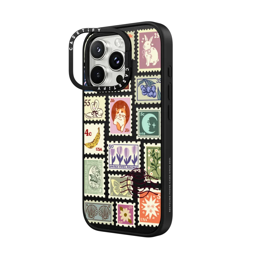 Impact Ring Stand iPhone 16 Pro Max Case MagSafe Compatible - Stamp Collection