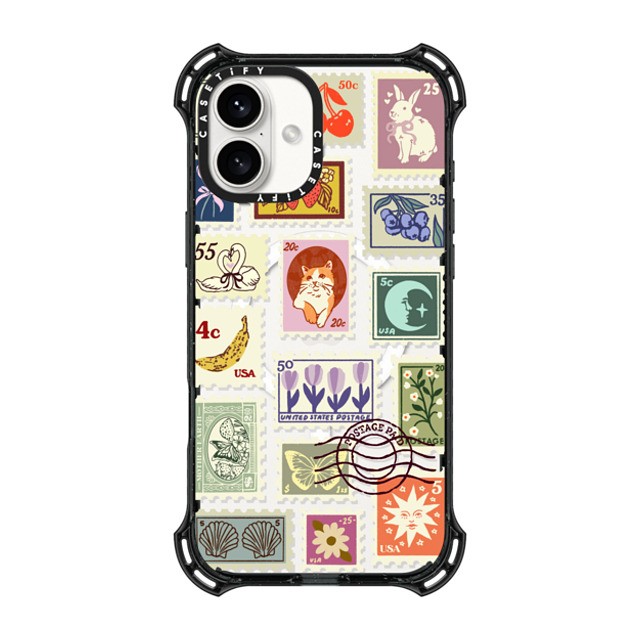 Kira Cyan x CASETiFY iPhone 16 Plus Case Black バウンスケース Stamp Collection Kira Cyan x CASETiFY iPhone 16 Plus Case Black バウンスケース Stamp Collection