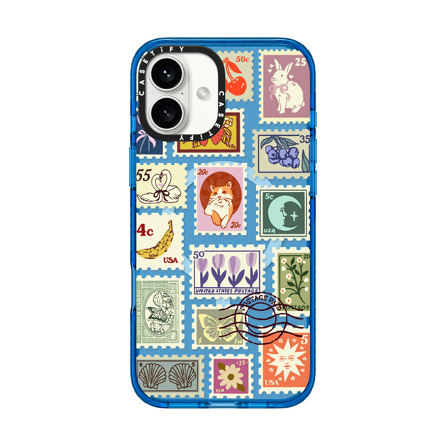 Kira Cyan x CASETiFY iPhone 16 Plus Case スカイブルー Impact Case MagSafe Compatible Stamp Collection Kira Cyan x CASETiFY iPhone 16 Plus Case スカイブルー Impact Case MagSafe Compatible Stamp Collection