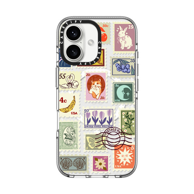 Kira Cyan x CASETiFY iPhone 16 ケース クリア クリア ケース MagSafe対応 Stamp Collection