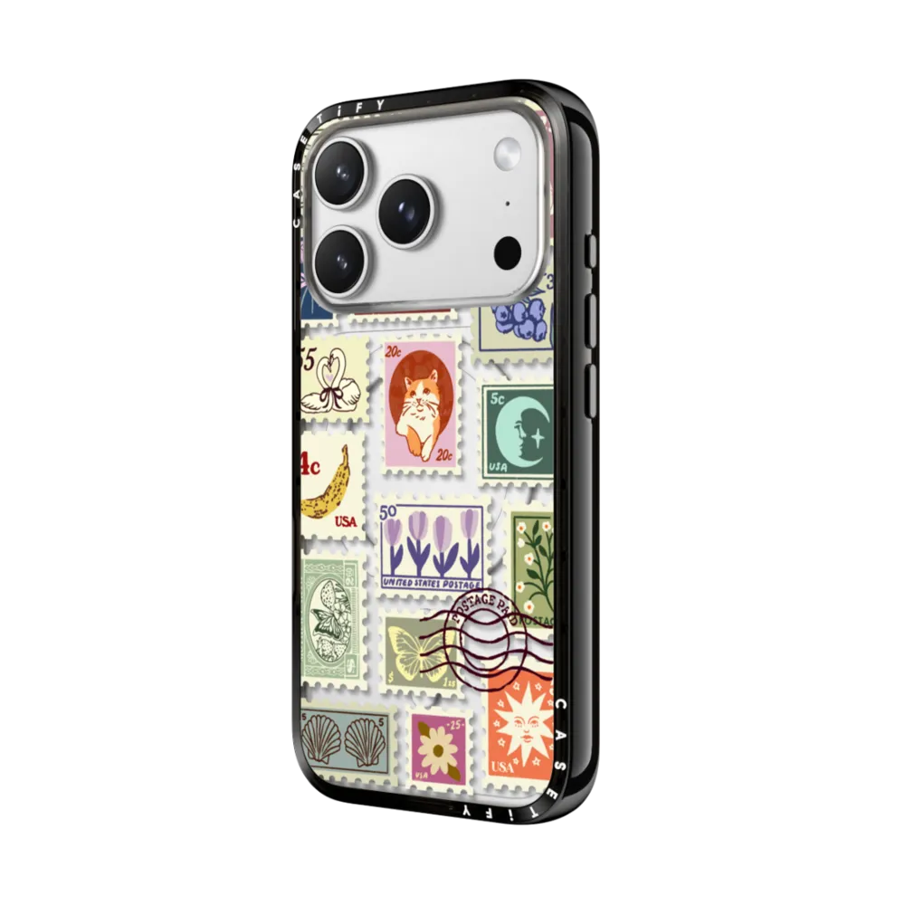 Compact iPhone 17 Pro Max Case MagSafe Compatible - Stamp Collection