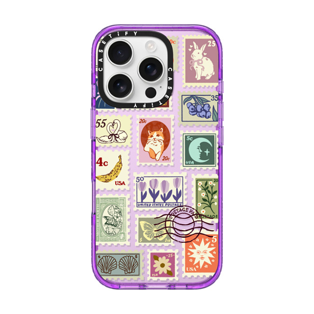 Kira Cyan x CASETiFY iPhone 16 Pro Case パープル Impact Case Stamp Collection Kira Cyan x CASETiFY iPhone 16 Pro Case パープル Impact Case Stamp Collection