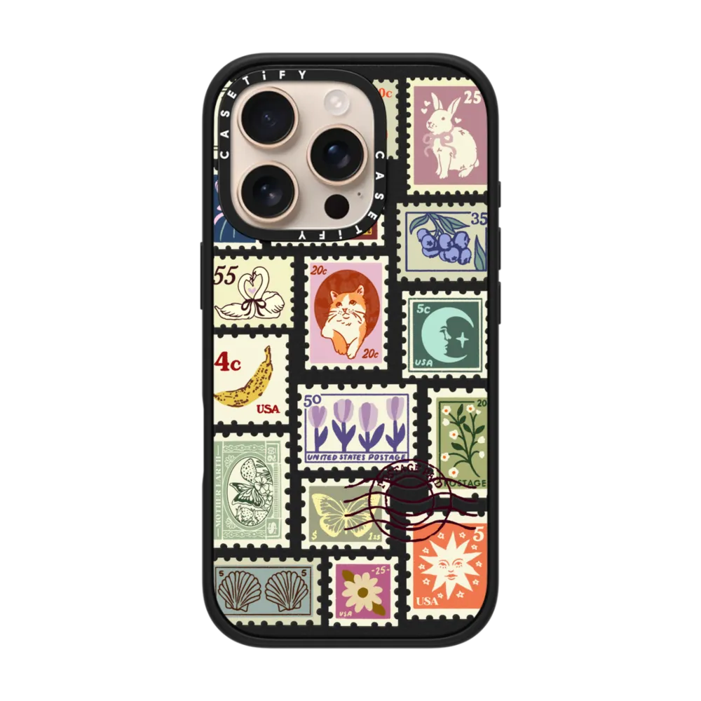 Impact iPhone 16 Pro Case MagSafe Compatible - Stamp Collection