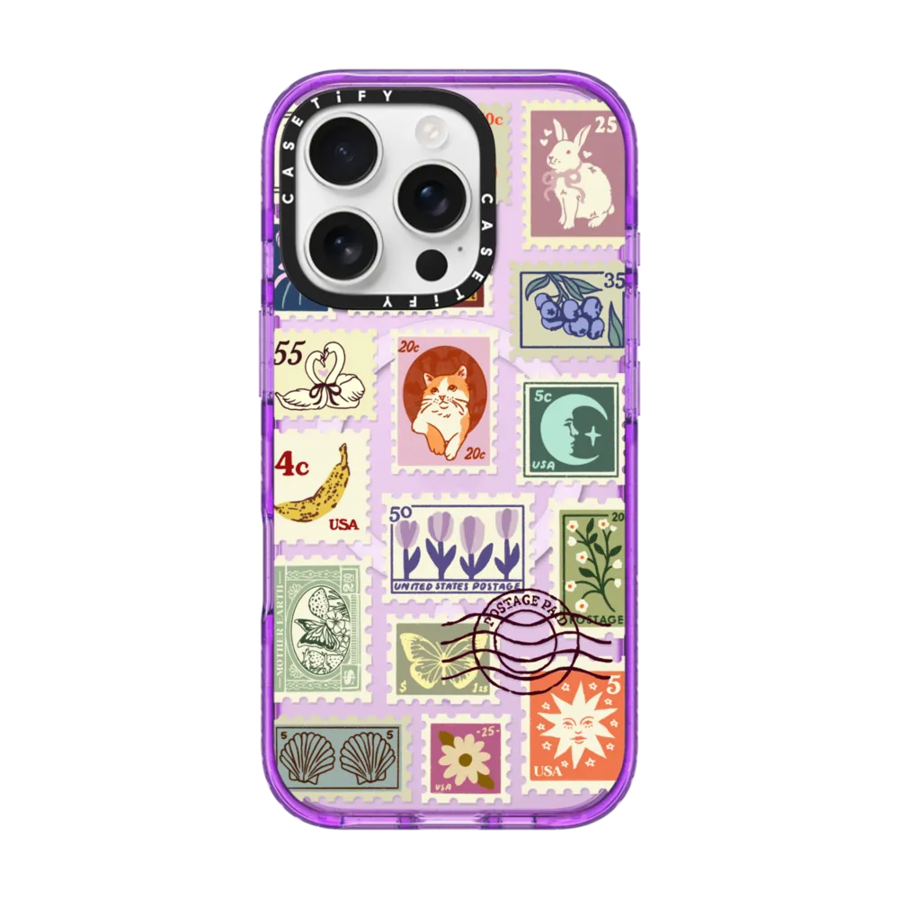 Impact iPhone 16 Pro Case MagSafe Compatible - Stamp Collection