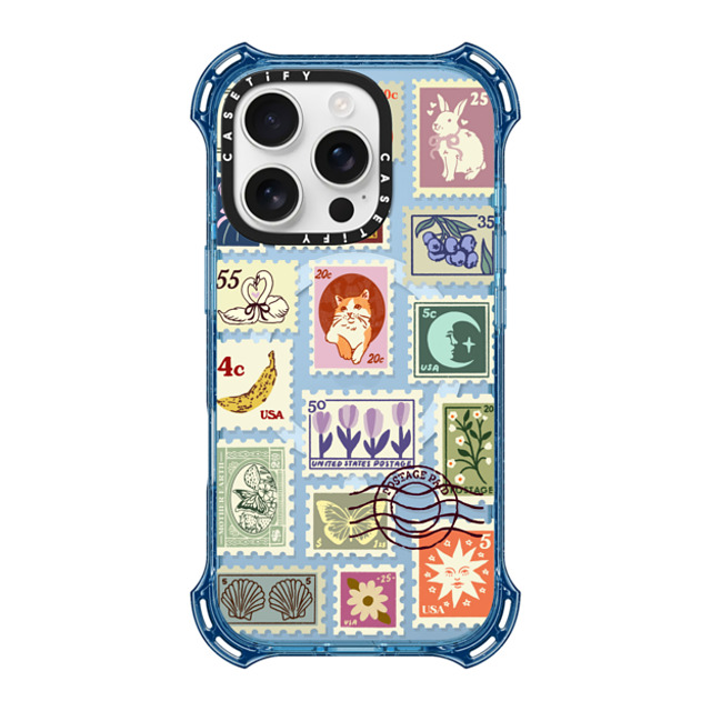 Kira Cyan x CASETiFY iPhone 16 Pro ケース ベイビーブルー バウンスケース Stamp Collection