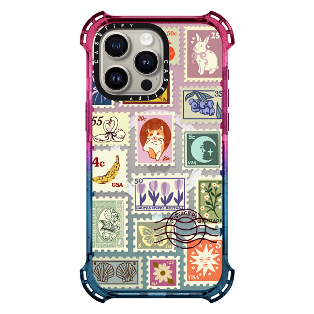 Kira Cyan x CASETiFY iPhone 15 Pro Max ケース Cotton Candy バウンスケース Stamp Collection