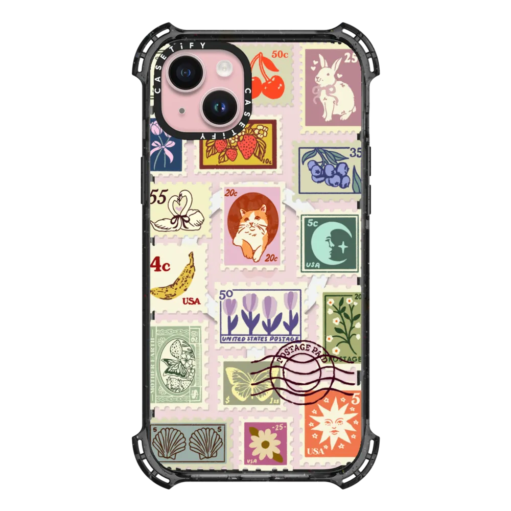 Bounce iPhone 15 Plus Case MagSafe Compatible - Stamp Collection