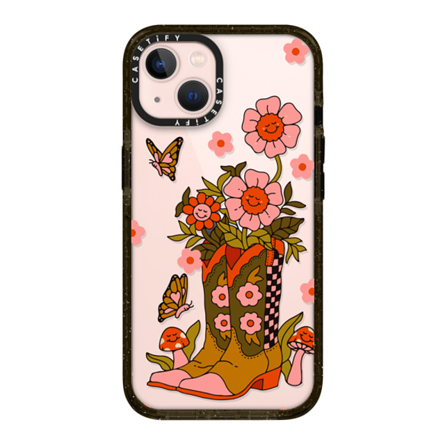 Kira Cyan x CASETiFY iPhone 13 ケース ブラック インパクトケース Cowgirl Florals