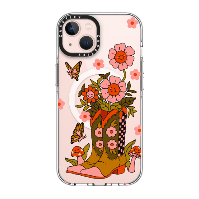 Kira Cyan x CASETiFY iPhone 13 ケース クリア クリア ケース MagSafe対応 Cowgirl Florals