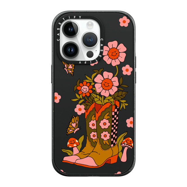 Kira Cyan x CASETiFY iPhone 14 Pro ケース マットブラック インパクトケース MagSafe対応 Cowgirl Florals