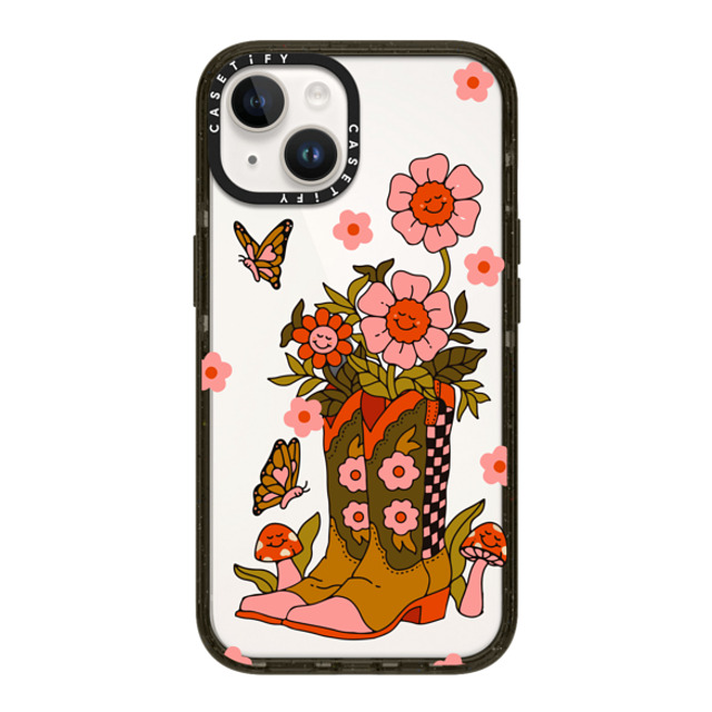 Kira Cyan x CASETiFY iPhone 14 ケース ブラック インパクトケース Cowgirl Florals