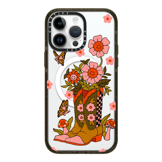 Kira Cyan x CASETiFY iPhone 14 Pro Max ケース ブラック インパクトケース MagSafe対応 Cowgirl Florals