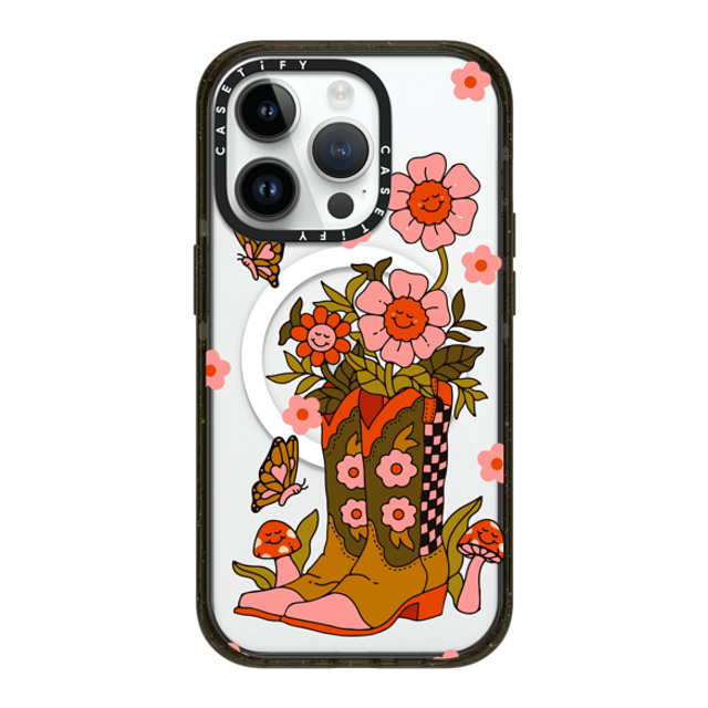 Kira Cyan x CASETiFY iPhone 14 Pro ケース ブラック インパクトケース MagSafe対応 Cowgirl Florals